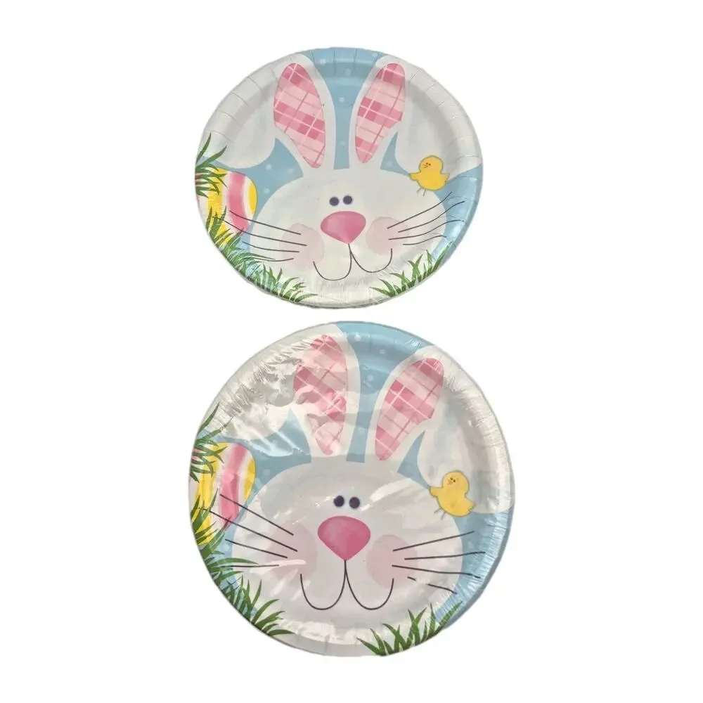 Cottontail Fun Easter Dessert Plates Dinner & Cocktail Napkins for 16 NEW Sealed